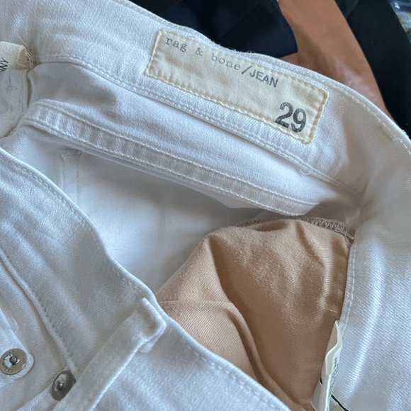 Rag & Bone The Skinny Jeans Womens Bright White Low Rise Denim Size 29 Pants - Picture 8 of 11